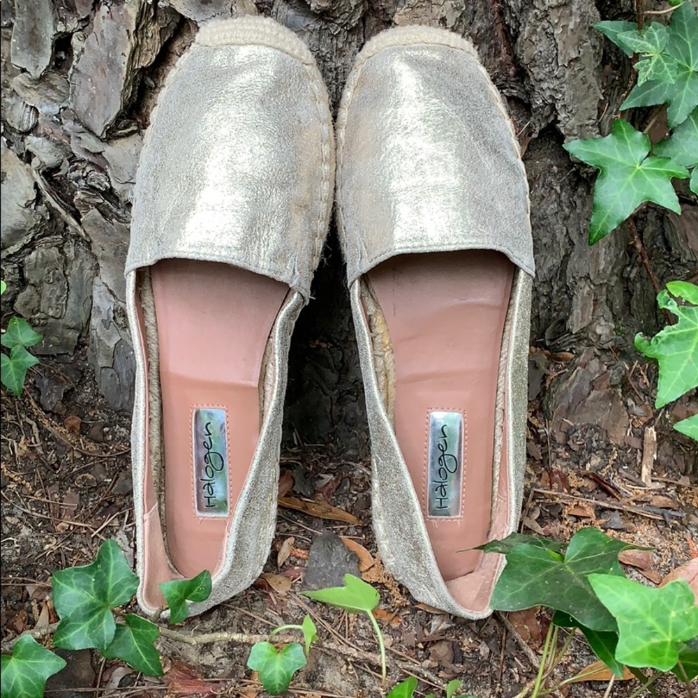 👡Cute gold Halogen espadrille flats